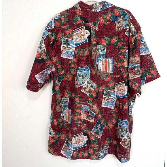 Reyn Spooner Mens Mele Kalikimaka Hawaiian Shirt 2XL Red Santa Music Hula Girl - Picture 3 of 13